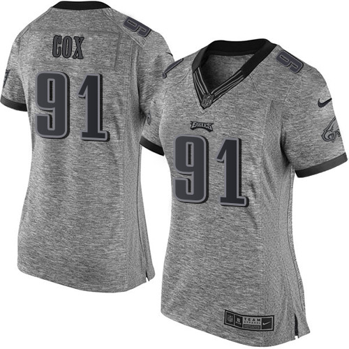 Women's Elite Fletcher Cox Nike Jersey Gray - #91 Gridiron NFL Philadelphia Eagles